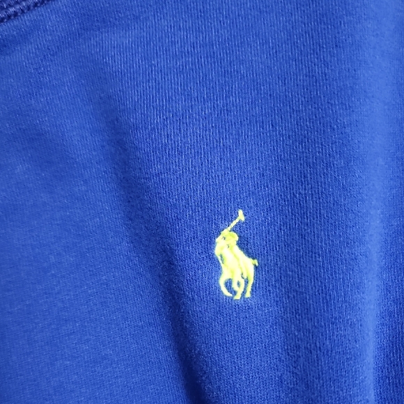 Polo Ralph Lauren Blue Crewneck Sweatshirt – Green Pony Logo Pullover - Picture 10 of 10